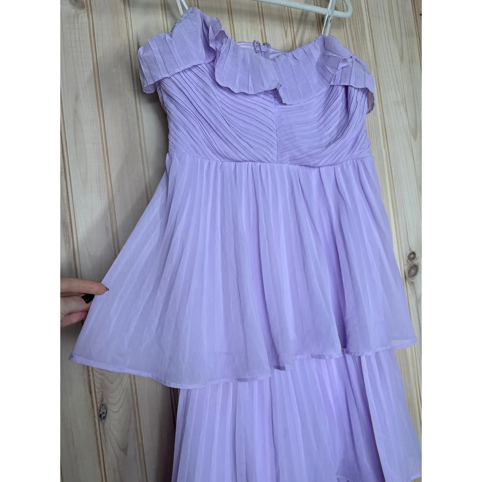 NWT Lulus Always Remarkable Lavender Pleated Off-the-Shoulder Maxi Dress Sz XL - Image 4