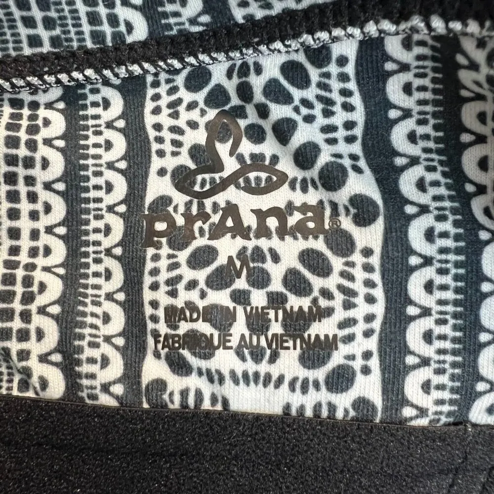 Prana Dress Medium Black White Print Quinn Sleeveless Built in Bra Active Casual - Image 11