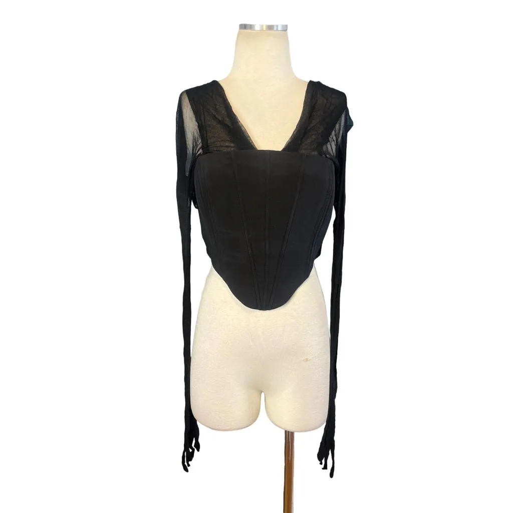 MANURI Gigi Corset Gloves Top in Black Medium New Womens Bustier Blouse - Image 5
