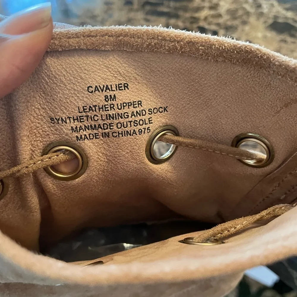 Steve Madden Cavalier Camel Suede Slouchy Chunky Bootie Size 8 Fall Fashion - Image 4