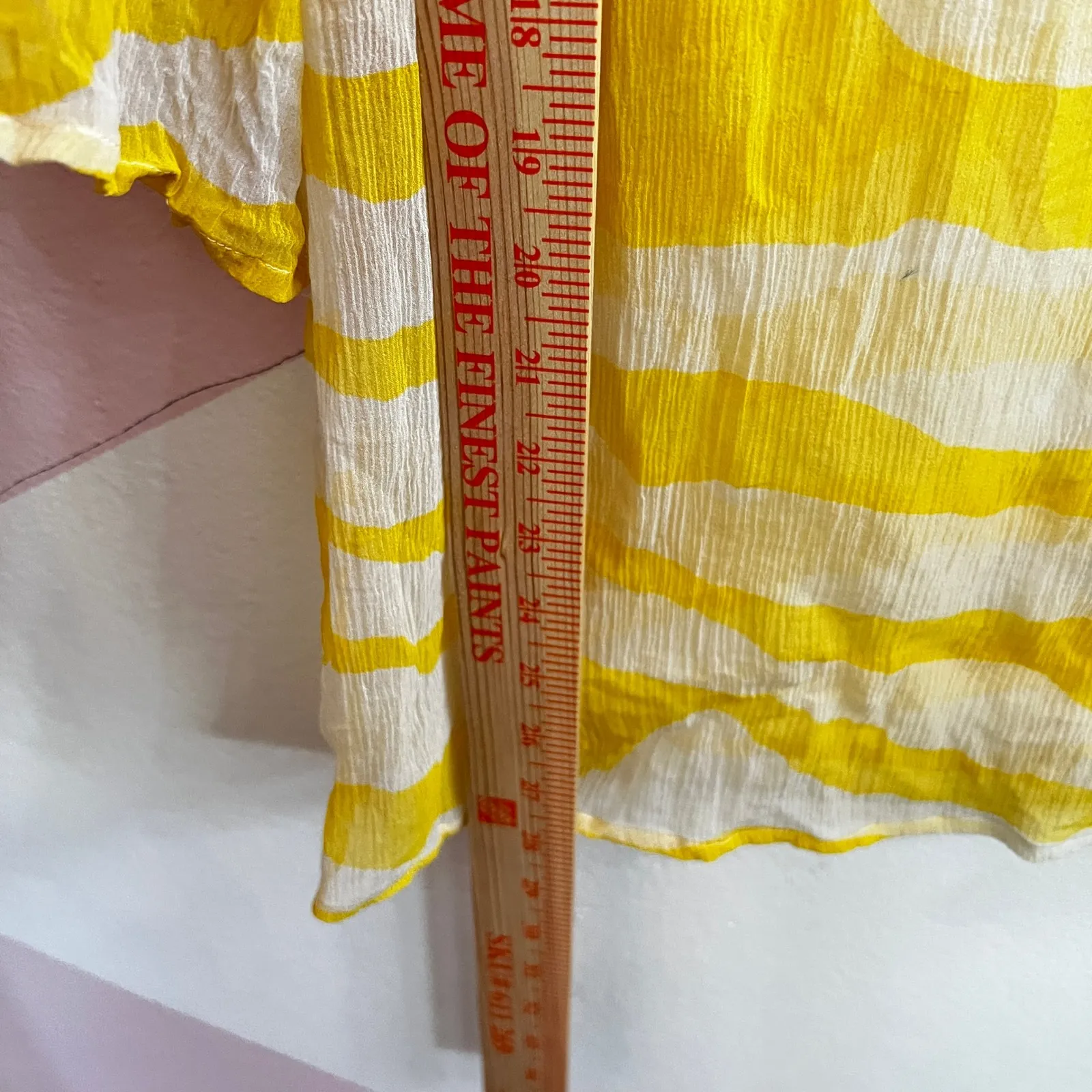 Vintage Zebra Print 100% Silk Top Sheer Y2K 2000s Retro Vacation Sz 2 Yellow - Image 4