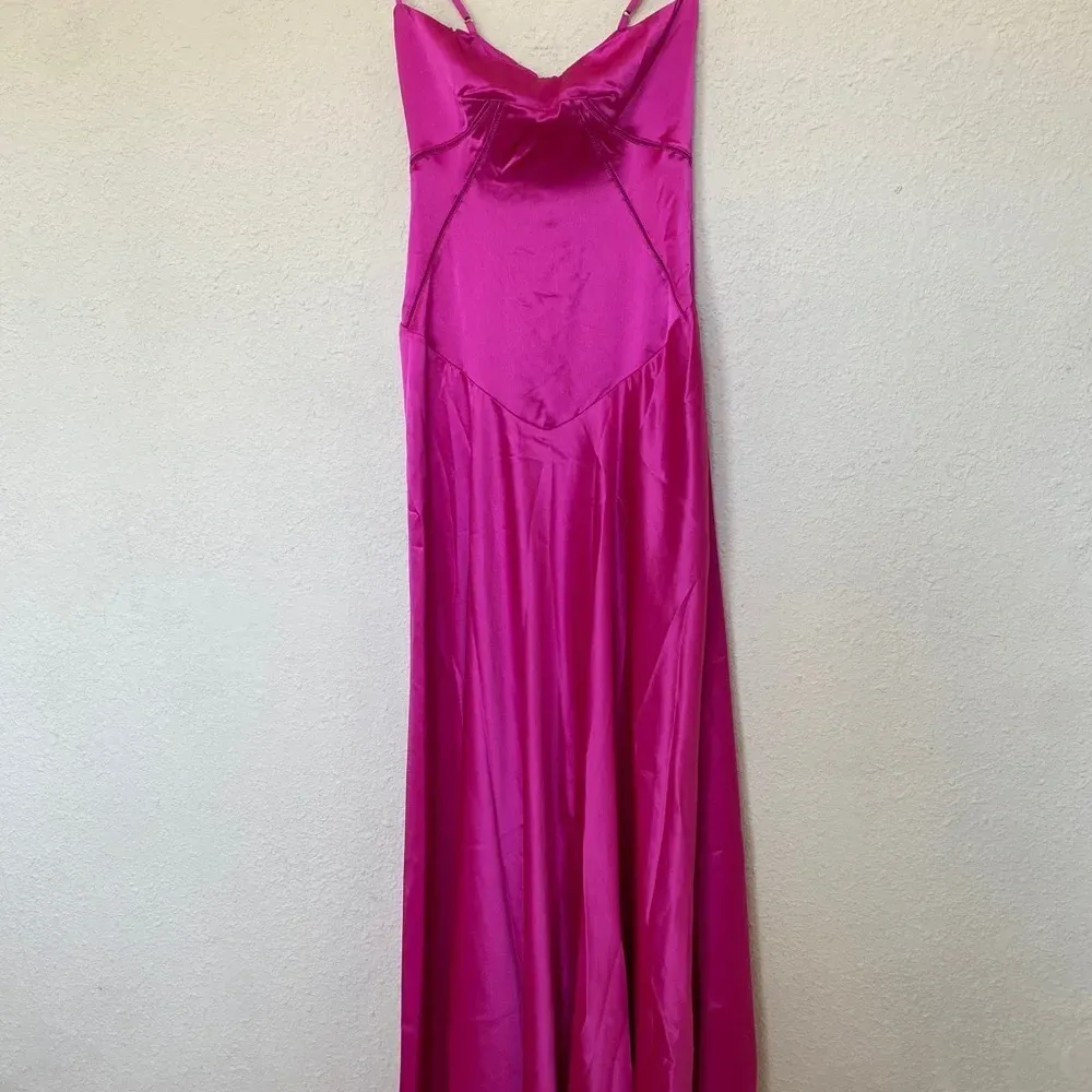 HOUSE OF‎ CB 'Anabella' Fuchsia Lace Up Maxi Dress NWOT size M - Image 8