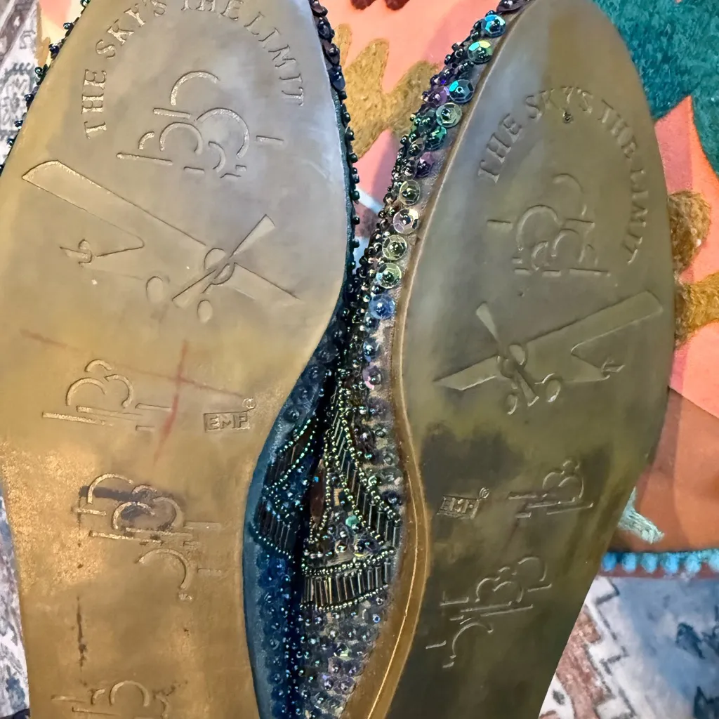 VINTAGE Caparros Multicolor Embellished Flats 7.5 / small 8 - Image 8