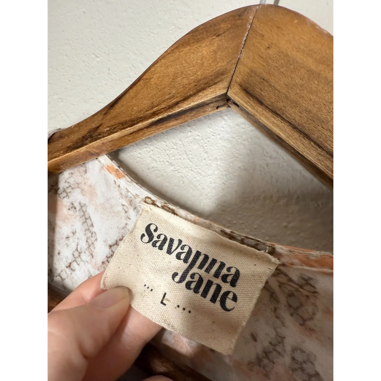 Savanna Jane Floral Embroidered Snakeskin Print Top Womens Sz L Boho Festival White Size L - Image 5