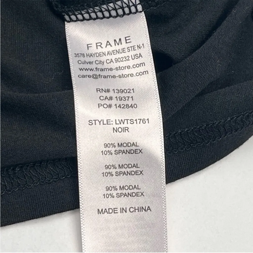 Frame Womens SZ Small Black Shirred Flounce Top Short Sleeve Style# LTWS1761 NEW - Image 5