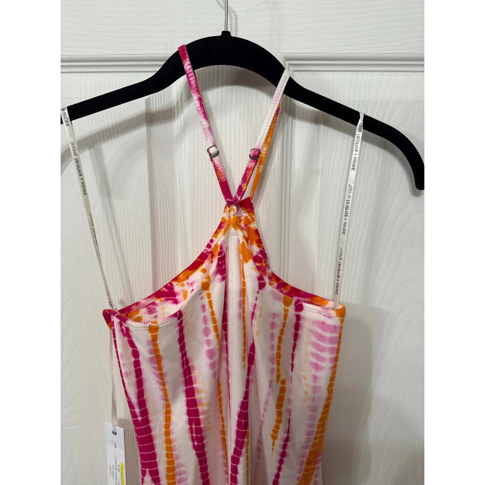 NWT Young, Fabulous, and Broke Carter Midi in Solar Orange/White/Pink, S - Image 6