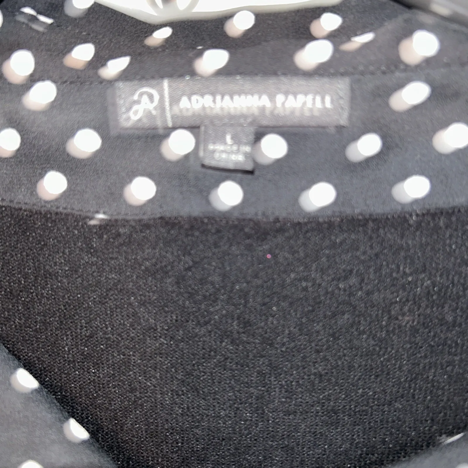 Women's ADRIANNA PAPELL Black Combo Long Sleeve Sweater Blouse Size L - Image 2