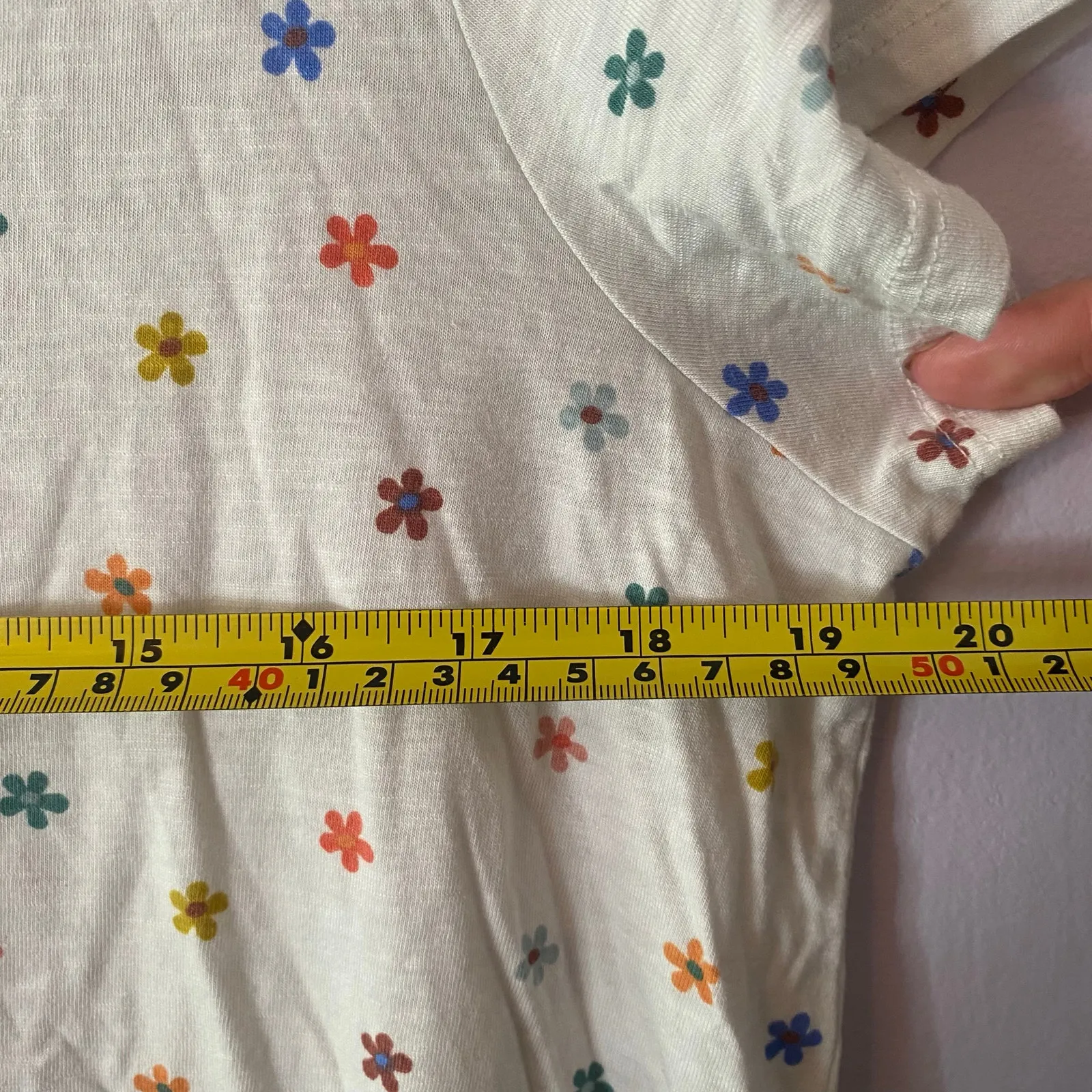 Marine Layer Daisy Swing White Floral Short Sleeve Tee T-Shirt Women's Medium - Image 7