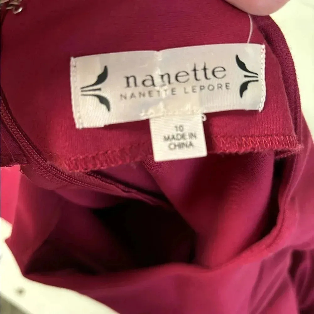 Nanette Lepore Dress Size 10 3/4 Sleevetrap W/Bell Cuff and Wide Boat Neck - Image 7