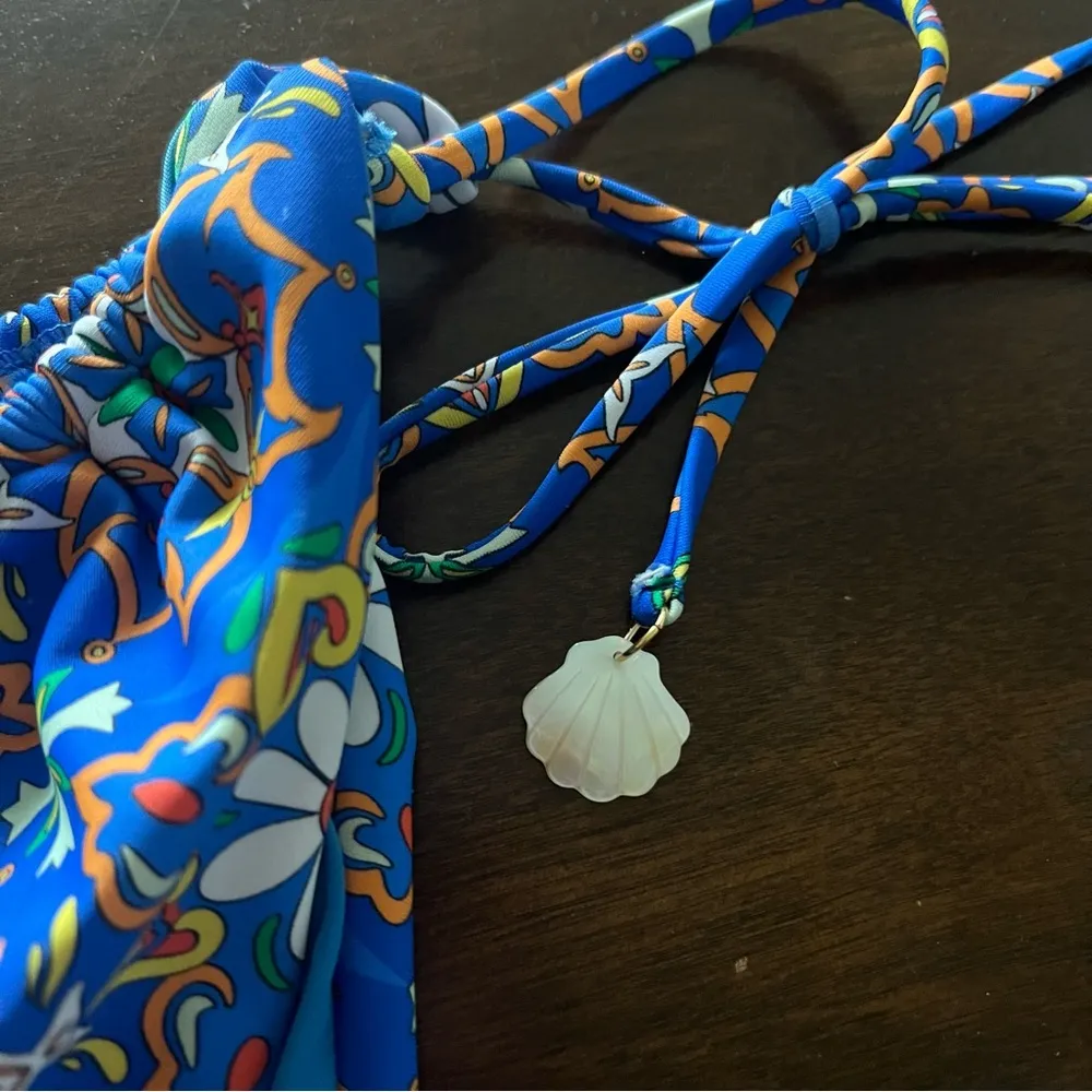 Blackbough Paisley Floral High Waist Side Tie Shell Detail Bikini Bottom XXL - Image 3