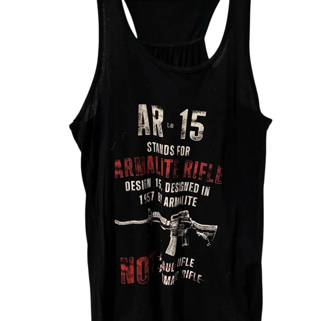 Black Graphic Tank Top Size M - Image 5