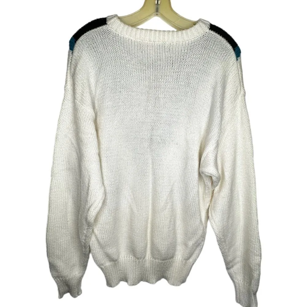 Vintage Cameras Rose Sweater‎ Black Size L - Image 4