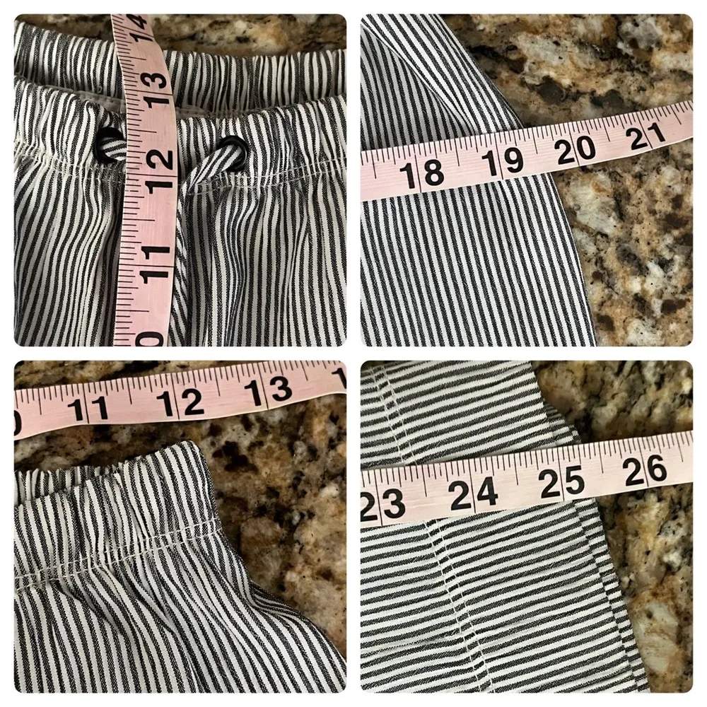 white house black market Striped High Rise Wide Leg Pants Modest Mature  M - Image 3