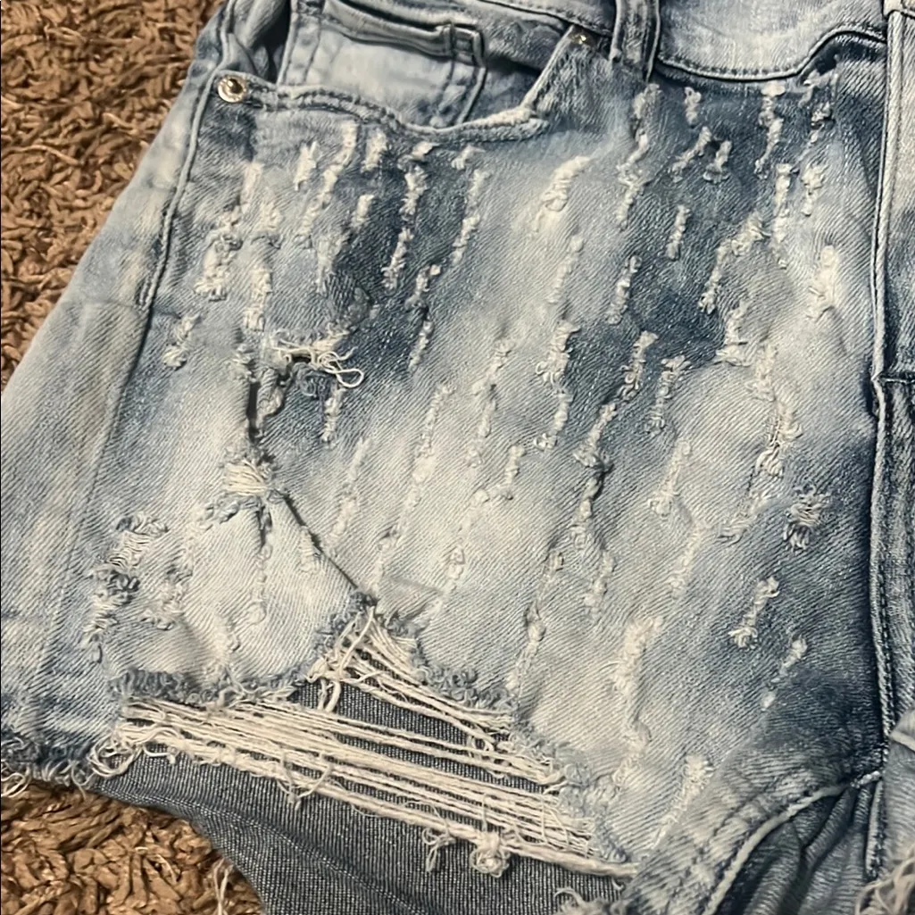 Soho Blue Jean Shorts with Distressed Details - Image 3