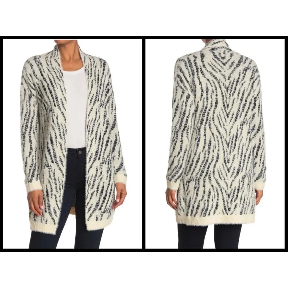 💕LOVE TOKEN💕 Betty Open Front Cardigan ~ Ivory & Black NWT - Image 5