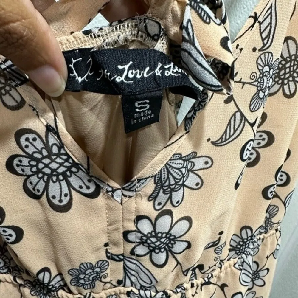 For Love & Lemons Pia Floral Low Back V neck Halter Midi Dress Size S - Image 4