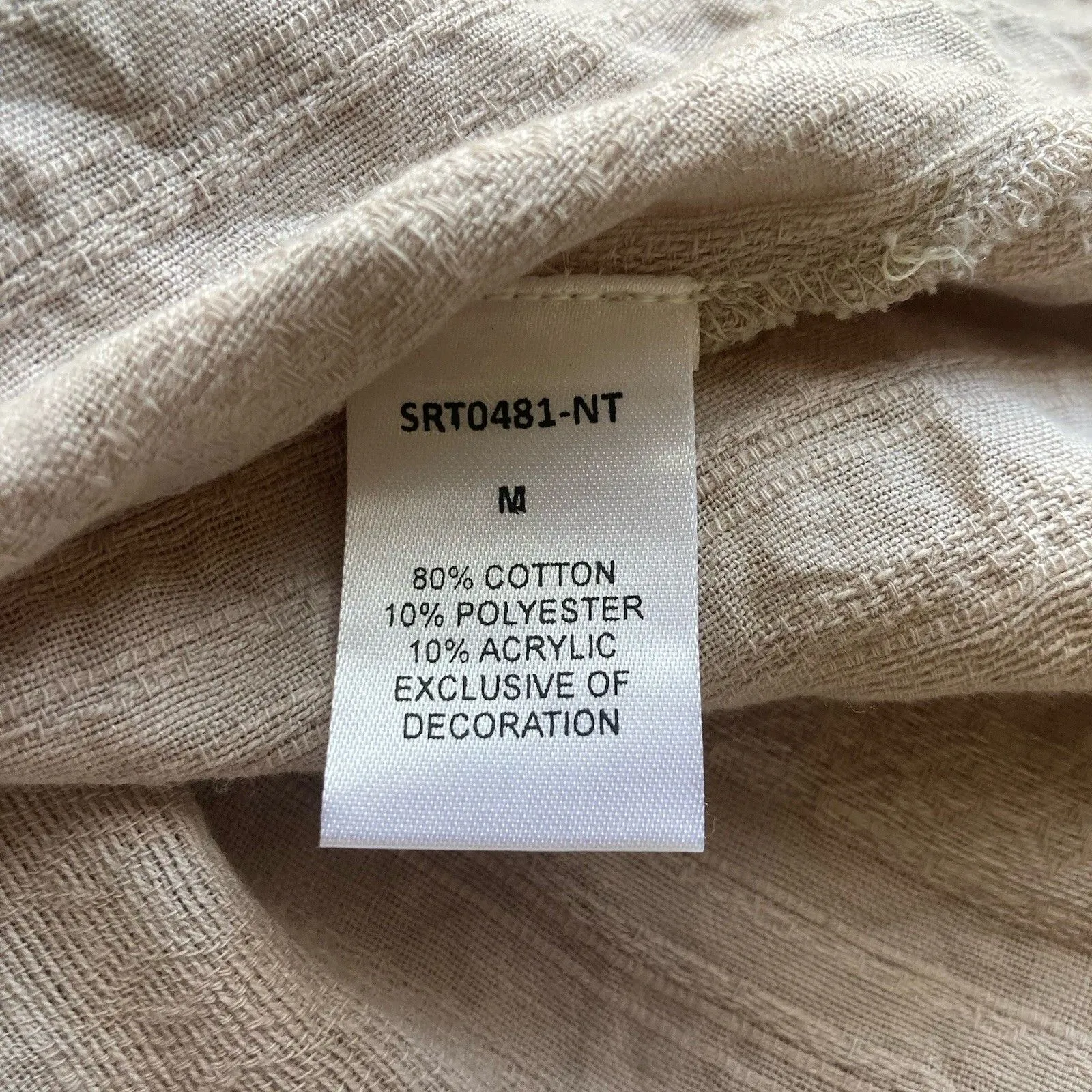 New Altar'd State Babydoll Top M Shirt Yarn Fringe Beige Rainbow Boho Peasant - Image 12