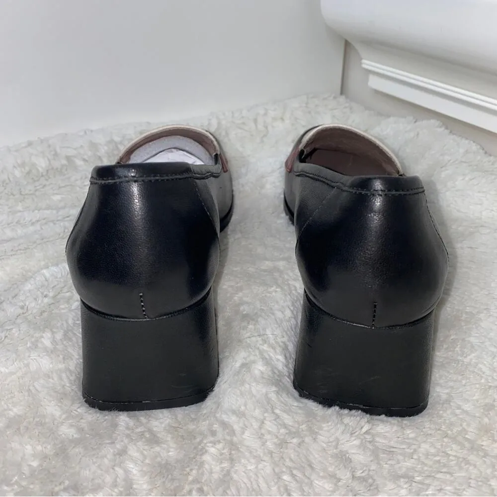 Chocolat Blu Black White Berry Penny Loafer Block Heel Academia Size 7 - Image 7