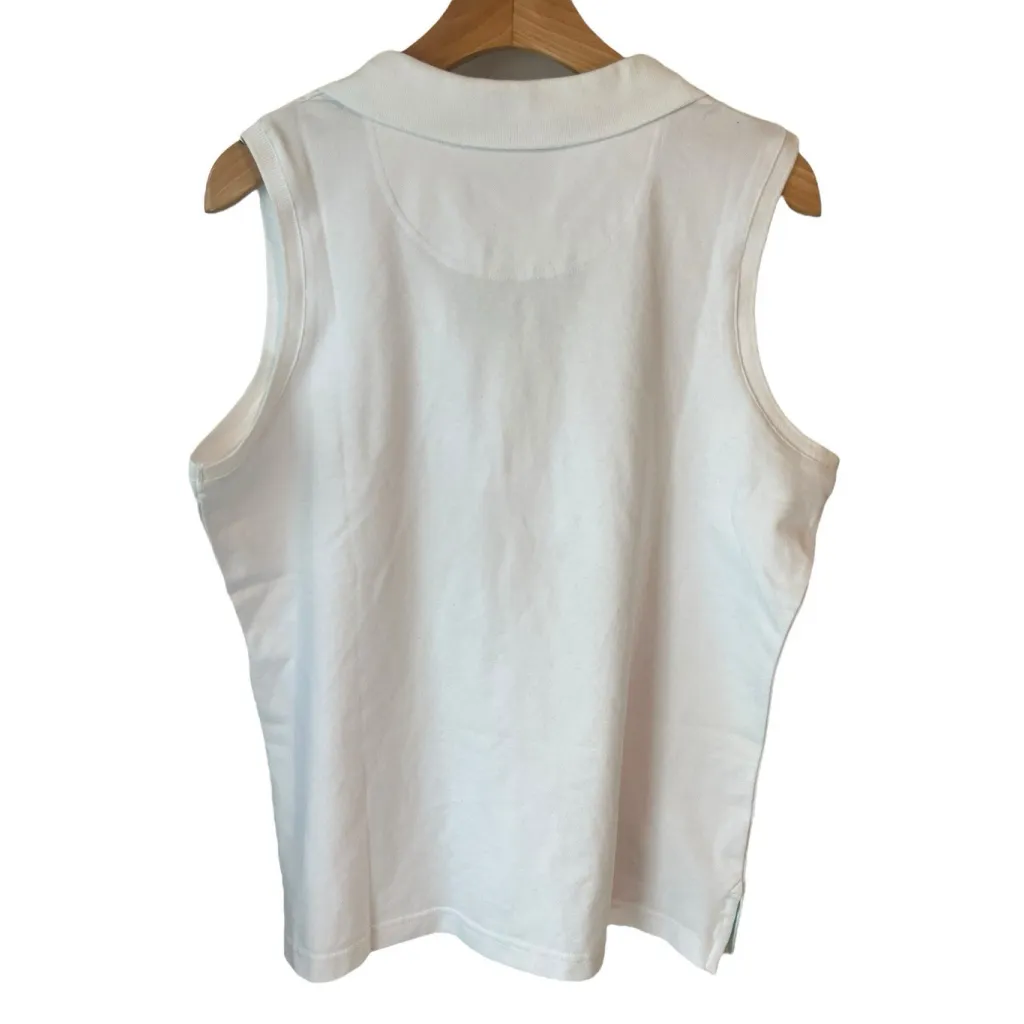Browning Sleeveless Top Womens XL White V Neck Button Collared Tank Shirt NWT - Image 8