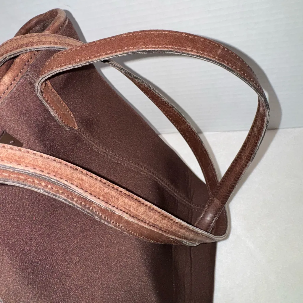 Vintage Coach Neo Collection Brown Tote Bag Neoprene and Leather Trim #F88-6201 - Image 8