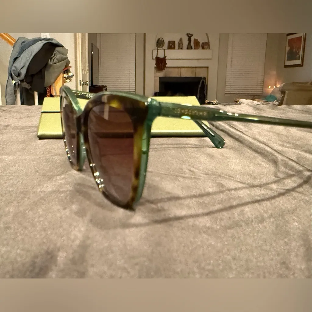 Longchamp Women's Sunglasses Green Acetate Cat Eye - Image 11