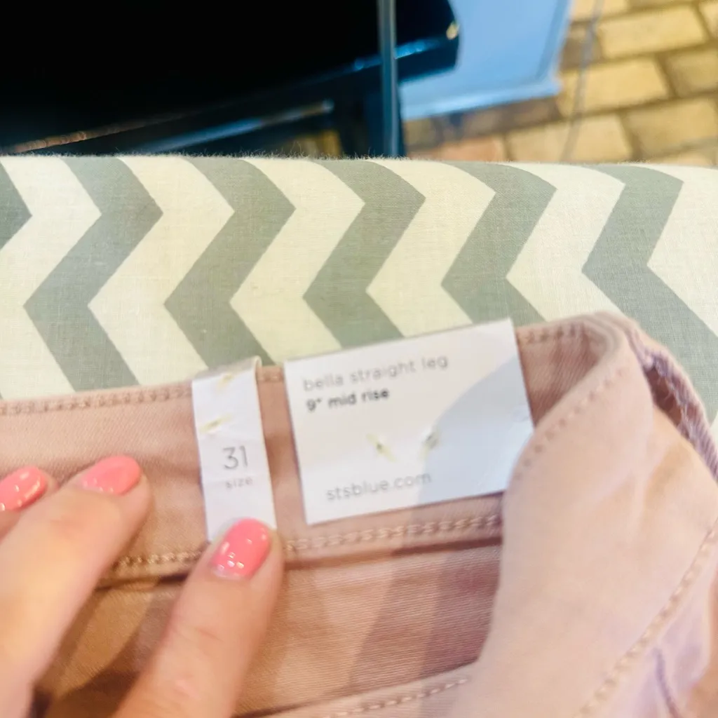 STS Blue Women's Light Pink Straight Leg Jeans - Image 8