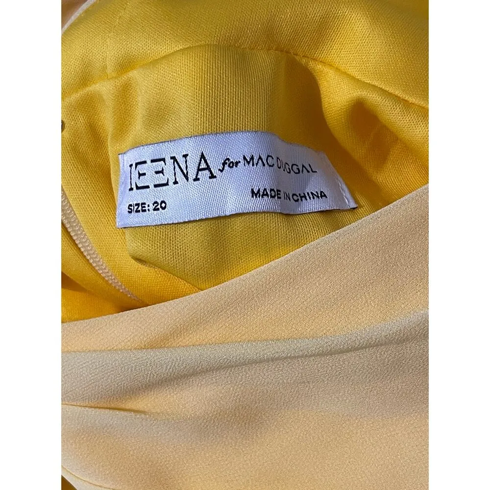 Mac Duggal NWT 20 Style A 55793 Chiffon Faux Wrap A Line Gown Buttercup Yellow - Image 6