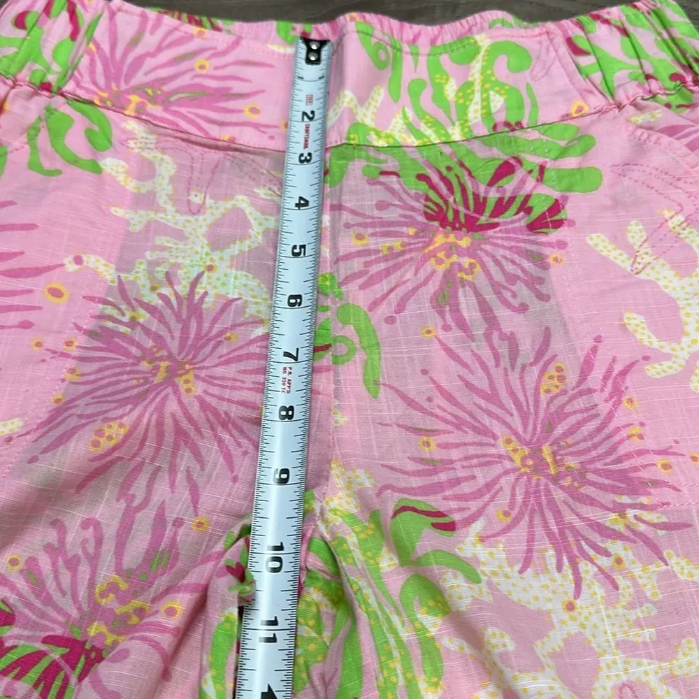 Lilly Pulitzer Mid Rise Wide Leg Pants‎ Pink Green Size Small - Image 11