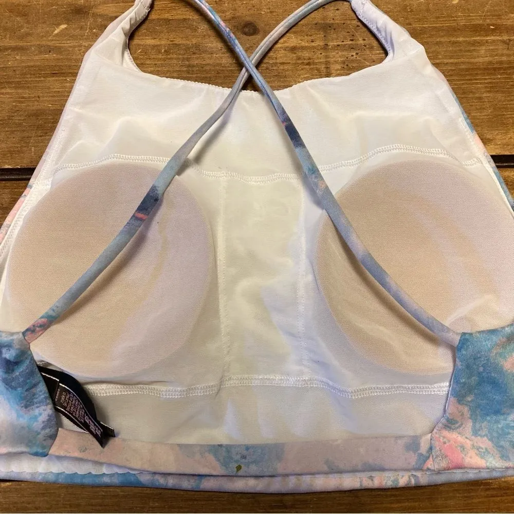 Victoria’s Secret High Neck Lounge Bralette Racerback Large Pink Blue Tie Dye - Image 9