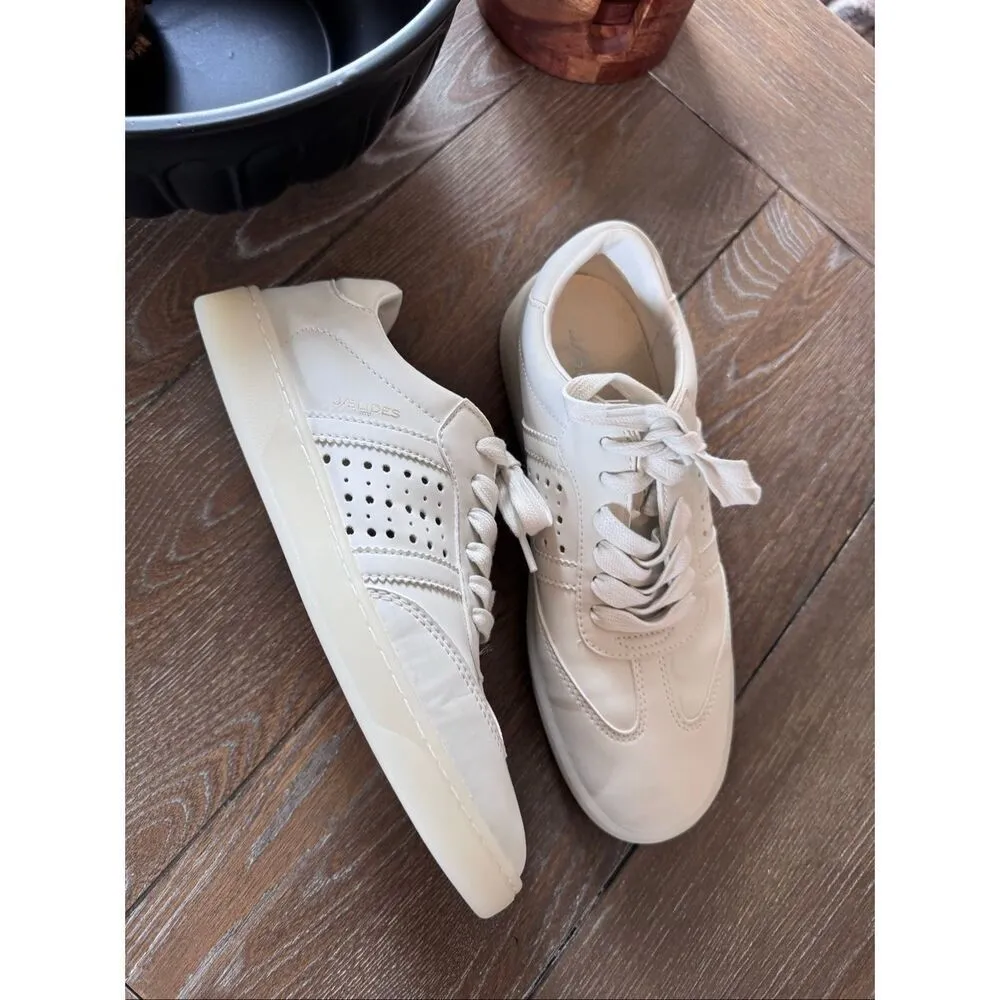 JSlides Hattie Perforated Low Top Sneaker In OffWhite Size 8 White - Image 2