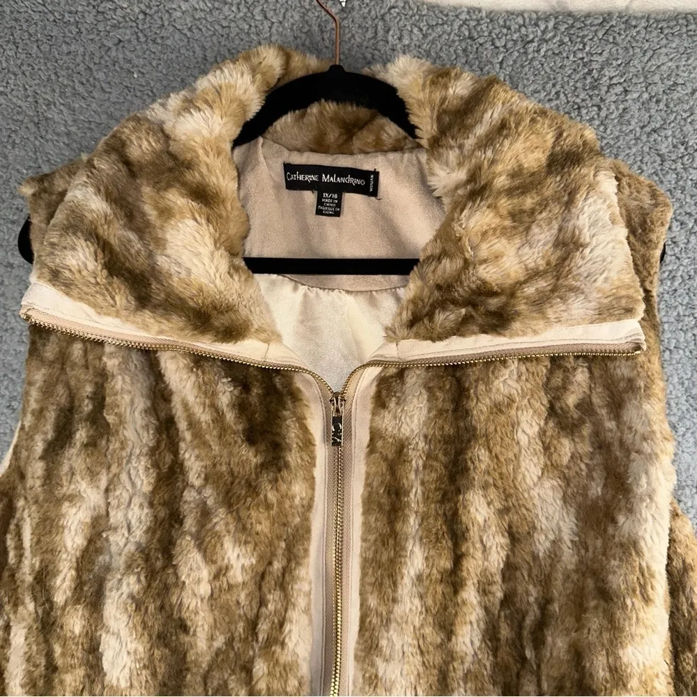 Catherine Malandrino Faux Fur Size 1X Vest Boho Y2K Hippie‎ Western Mobwife - Image 10