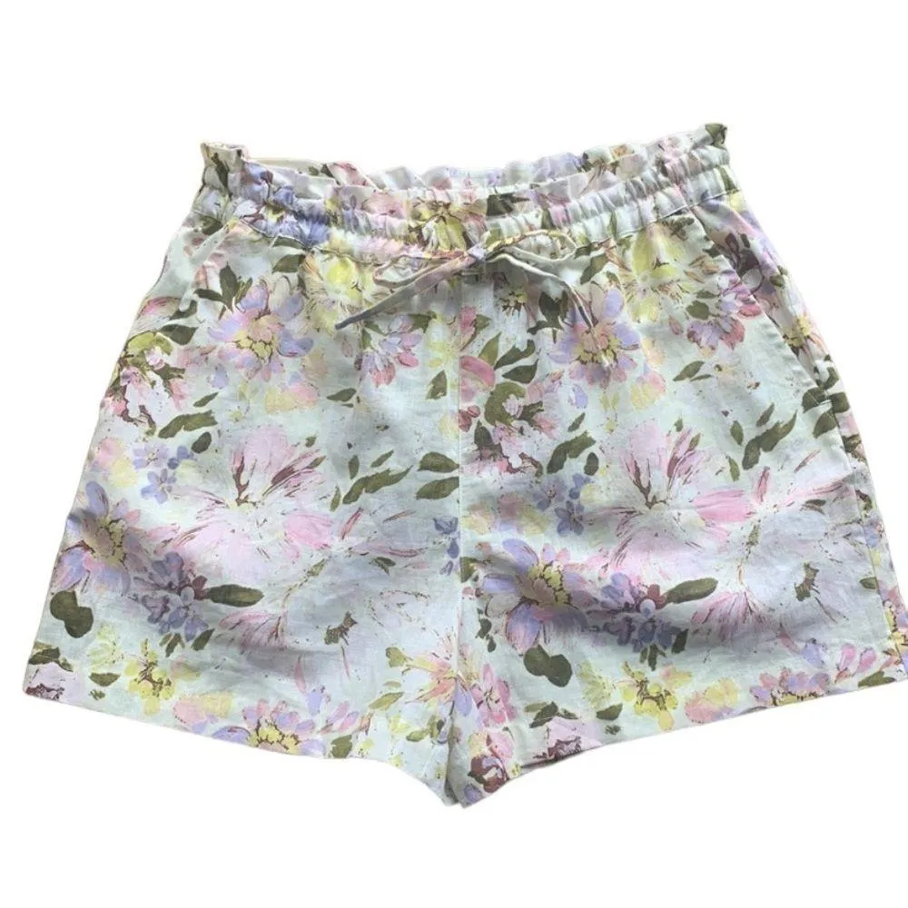 Sanctuary Floral Linen Paper Bag Shorts Sz Sm NWT - Image 3