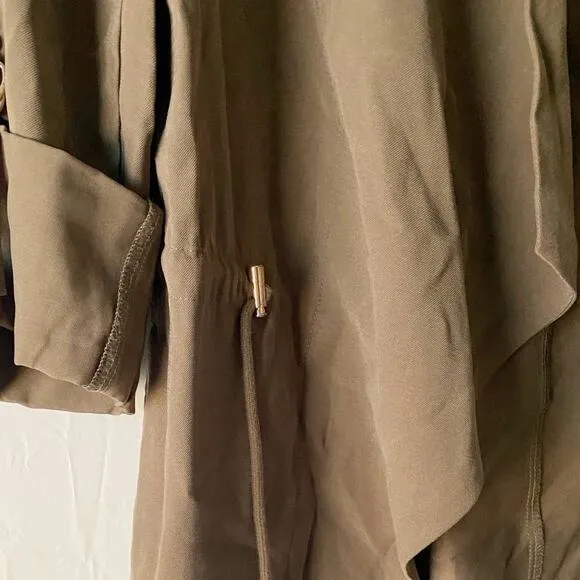 ZARA Open Front Drape Utility‎ Cardigan Jacket Olive Green - S EUC - Image 8