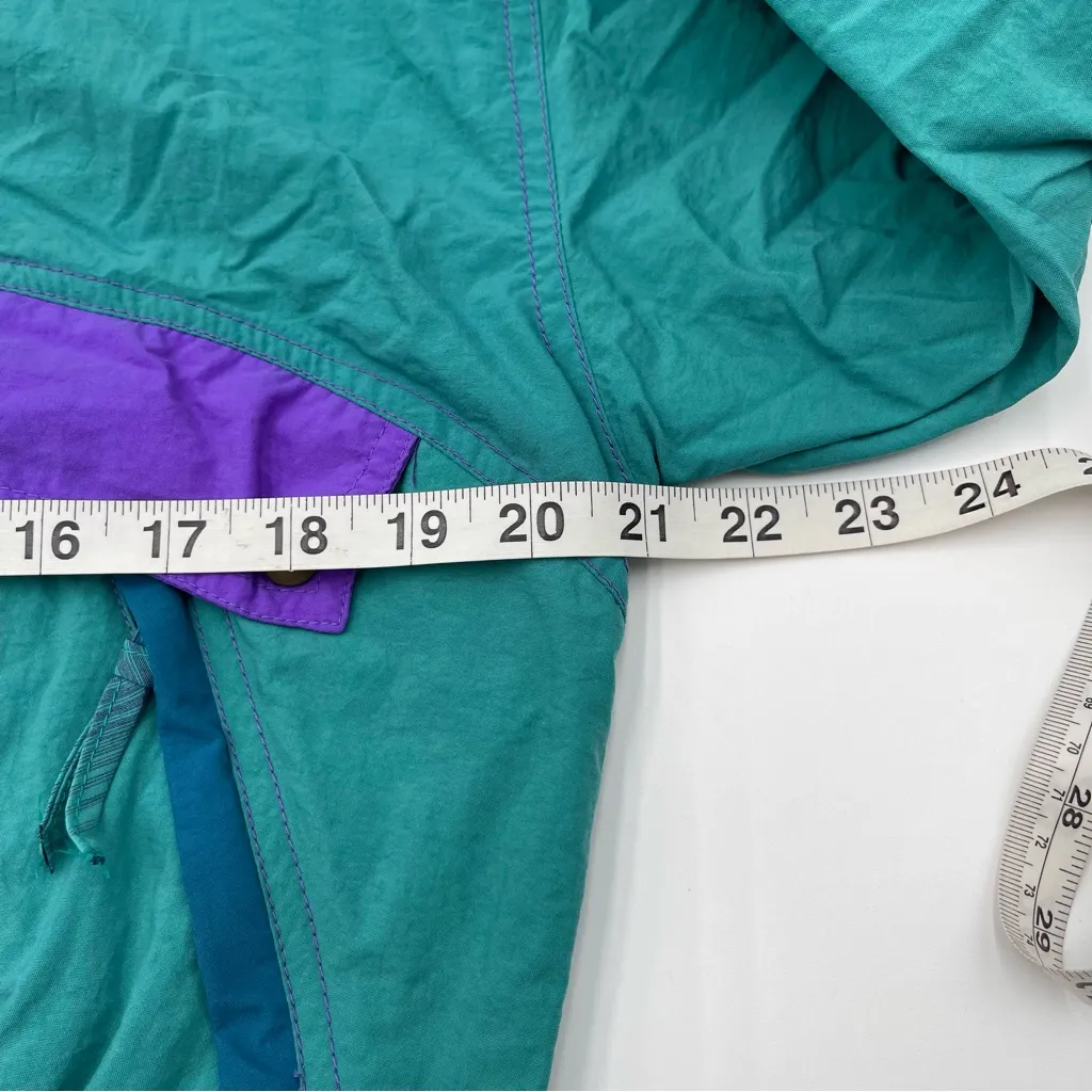 Vintage Nike Jacket Women’s Sz Small Teal Purple Windbreaker Full Zip Retro 90s - Image 13