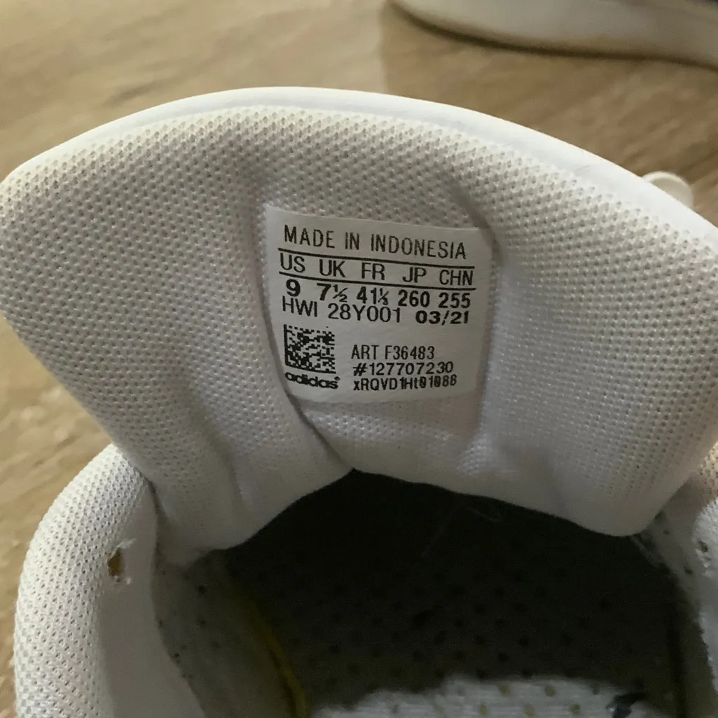 Adidas Classic White with Black Stripes Sneakers - Image 2