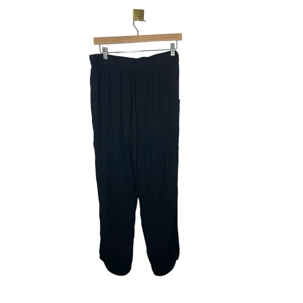 American Eagle Flowy Lightweight Drawstring Viscose Pants in Black Size L - Image 14