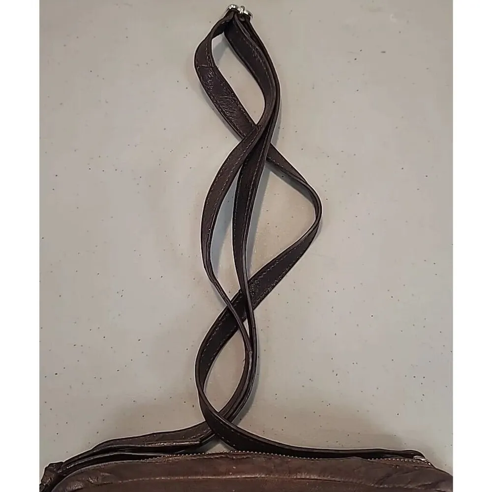 Vintage Koret Brown Leather Crossbody Purse Handbag - Image 7