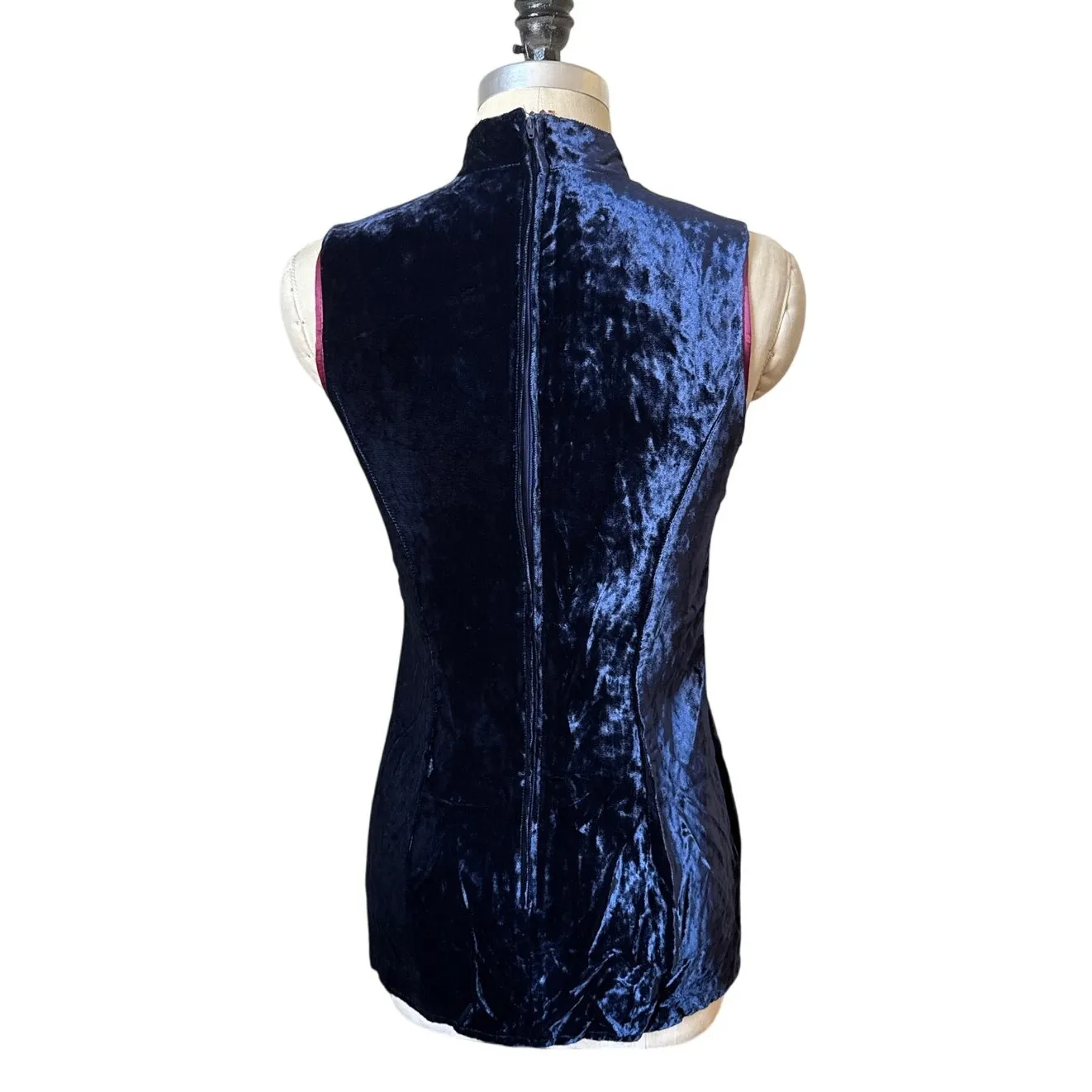 Vintage 90s Jessica McClintock Crushed Velvet Micro Mini Dress Size 6-8 - Image 4