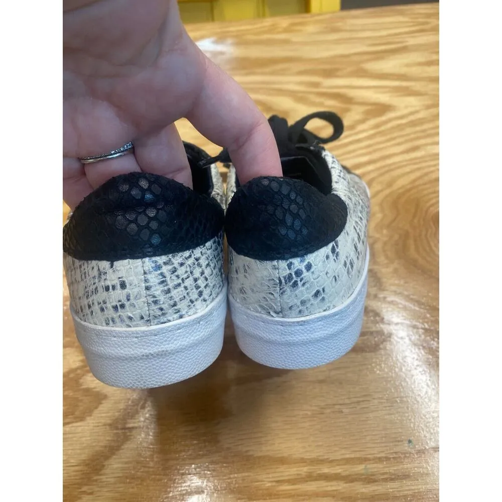 Crevo Cardi Comfort Shoes Womens 6 Black White Lace Up Snakeprint CW1175 - Image 4