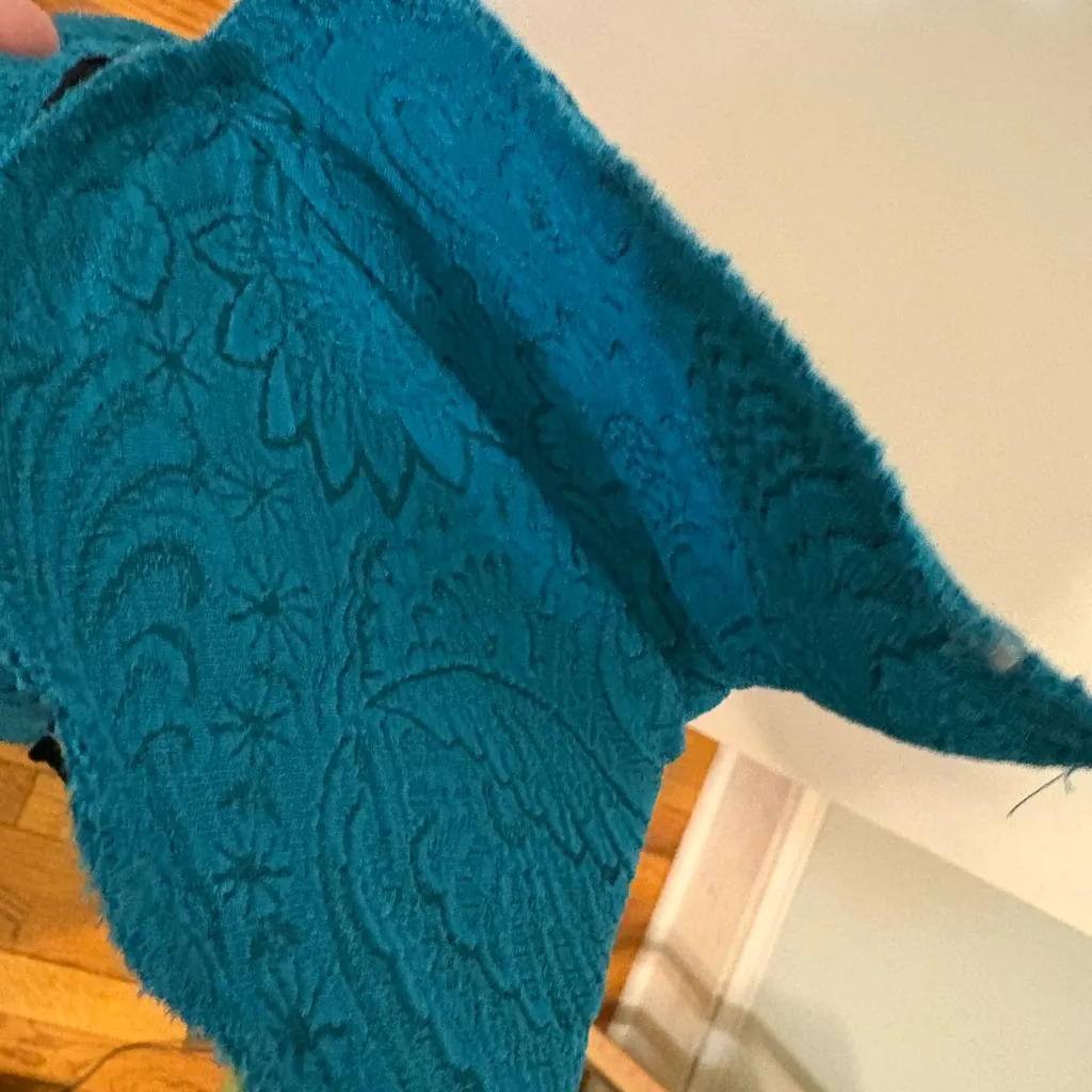 Vintage DB Collection Women's Teal Floral Skirt Blazer Suit Set Size 10 Petite Blue - Image 8