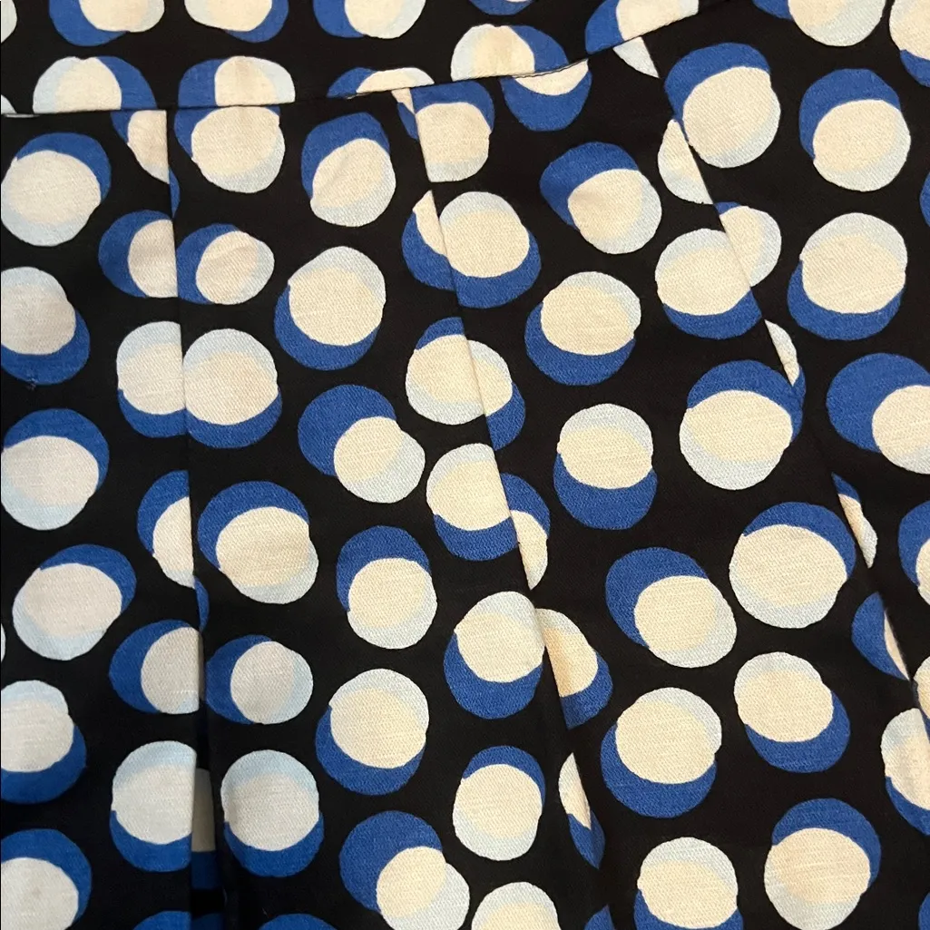 LOFT Navy and White Polka Dot A-Line Skirt size 10 - Image 3