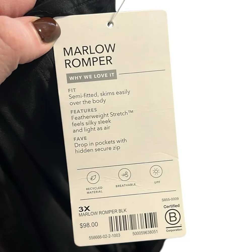 Athleta Black Marlow Romper with pockets - Image 7