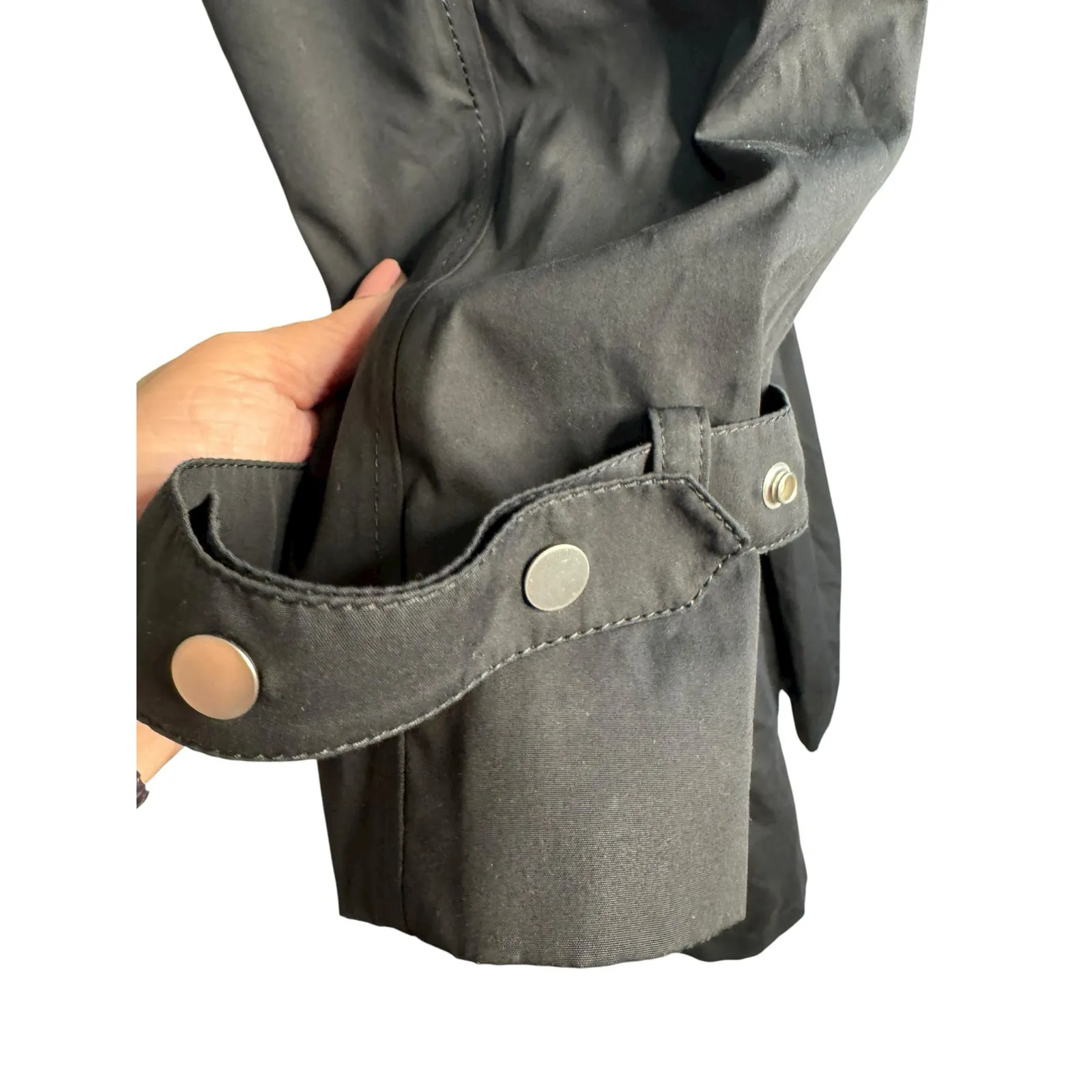 Burberry NWT Kennington Oversized Trench Coat w/Faux Fur Trim in Black Size 12 - Image 5