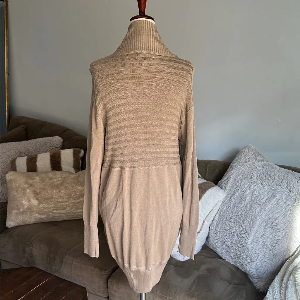 Aqua Women's Beige Open Front Cardigan - Image 3