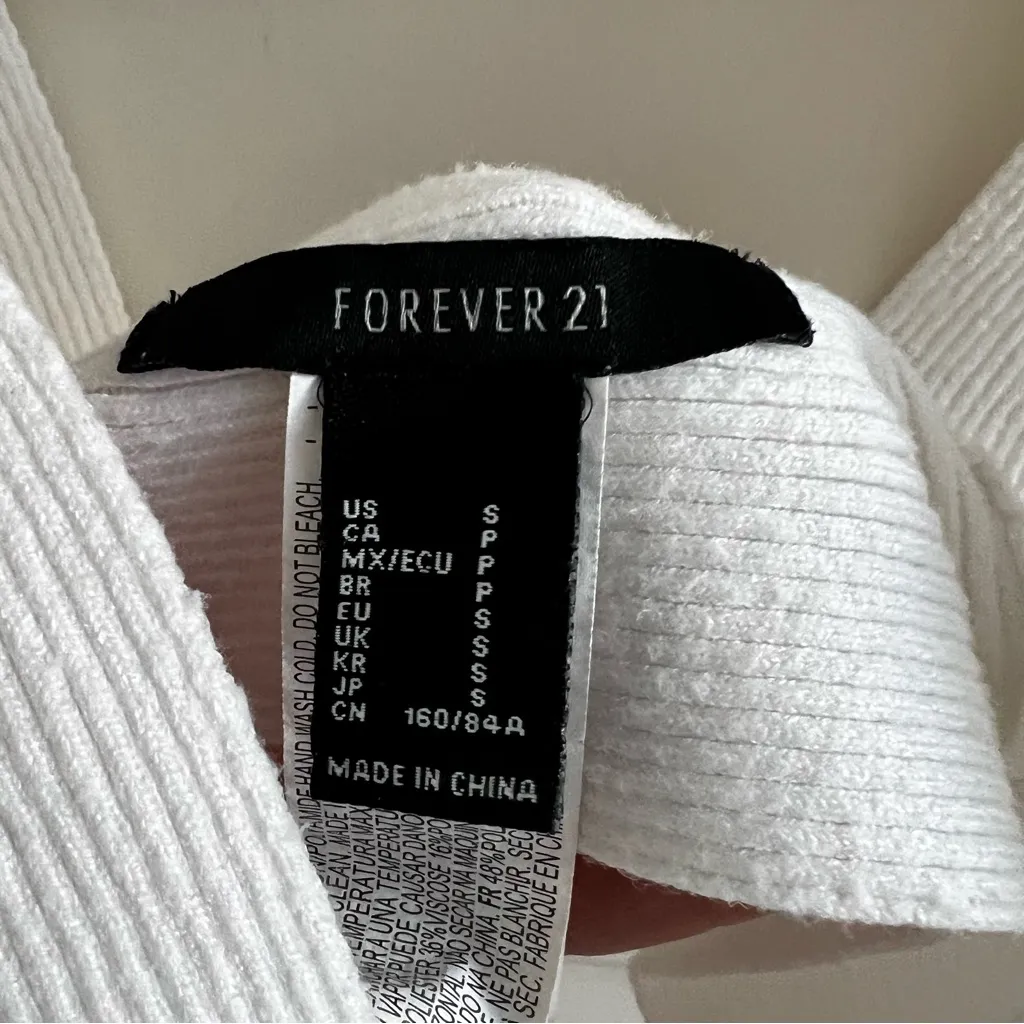 Forever 21 Ivory Ribbed Knit Top - Image 3