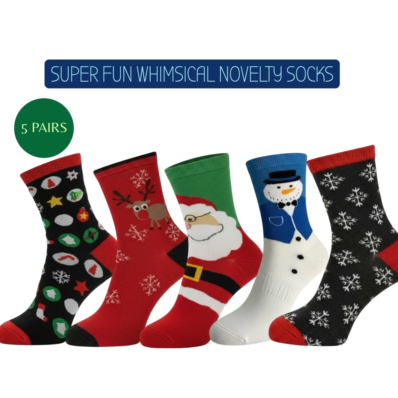 Novelty Christmas Knit Socks 5.5 - Image 2