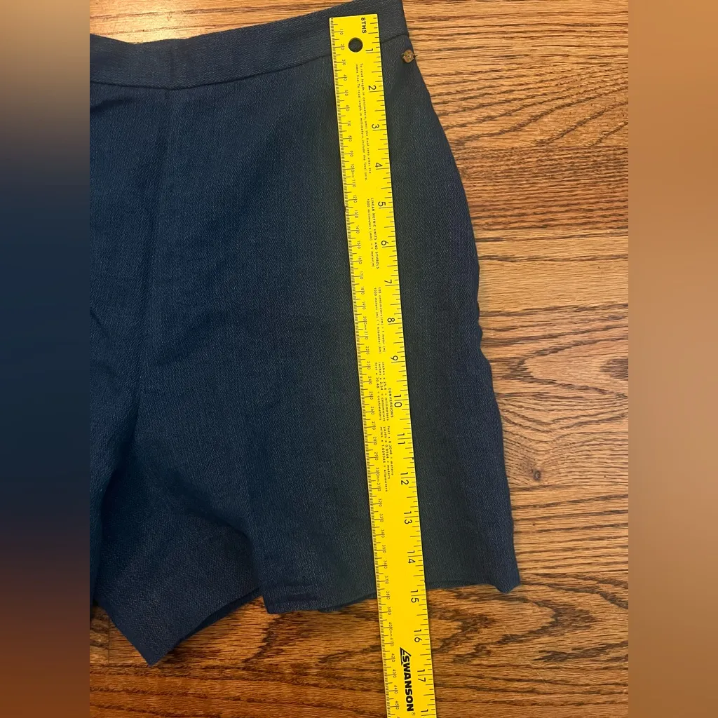 Massimo Dutti High Waist Shorts - Navy - Size 6 - Image 8