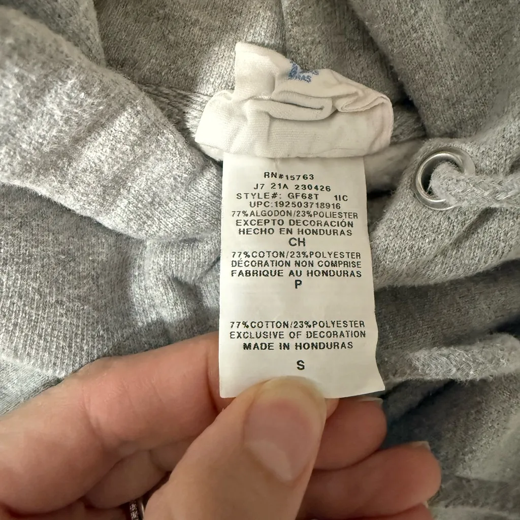 Champion Reverse Weave Gray Hooded Sweatshirt Size Small - Image 4