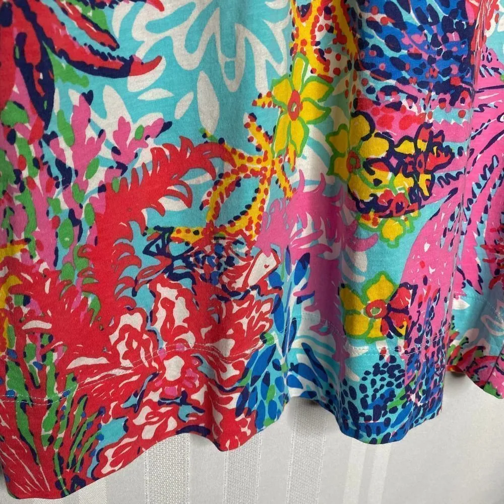 Lilly Pulitzer Fishing for Compliments Marlowe Multi Floral Mini T-Shirt Dress - Image 7