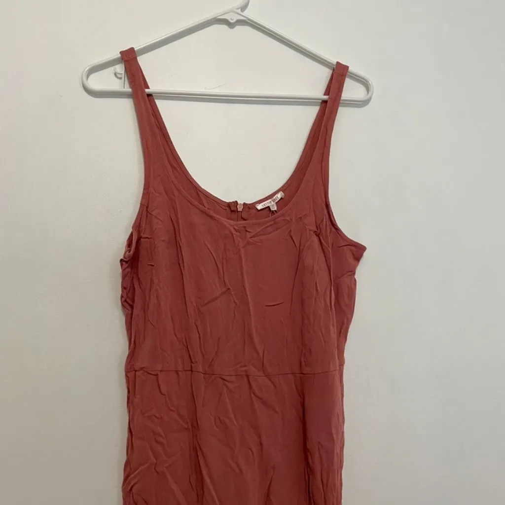 NEW NWT LOTTIE MOSS PACSUN Slit Mini Dress Rose Pink Mauve Tank Dress Sundress M - Image 4